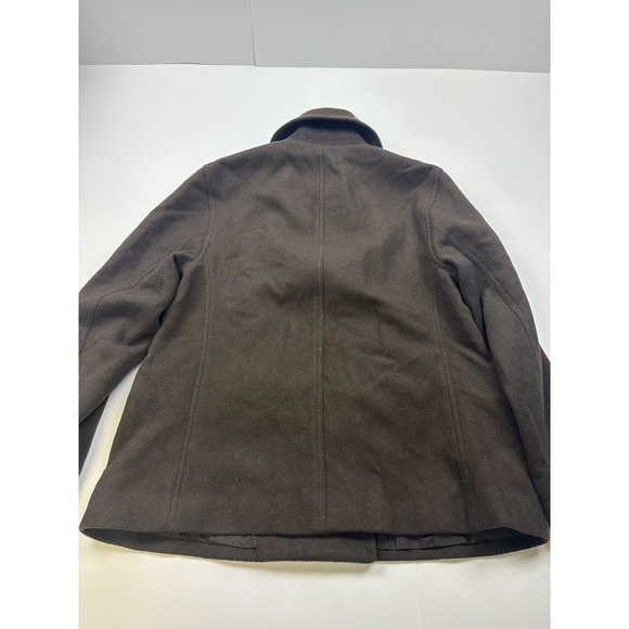 Vintage J. Crew Chocolate Brown Wool Double Breasted Pea Coat Small - Picture 6 of 7